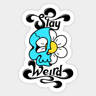 Skull With Flower Sticker
